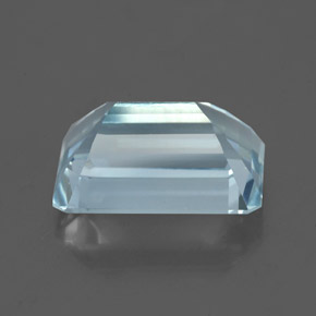 Aigue-marine bleue naturelle taille émeraude, 3,20 ct, VS