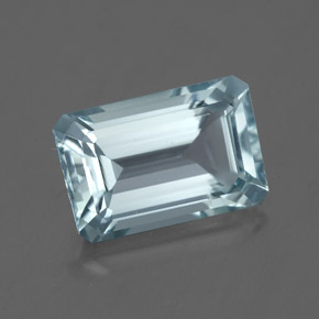 Aigue-marine bleue naturelle taille émeraude, 3,19 ct, VVS-VS