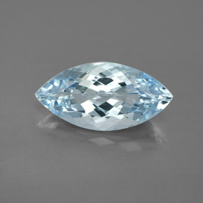 Aigue-marine bleue naturelle marquise, 3,74 ct, VVS-VS