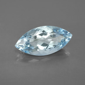 Aigue-marine bleue naturelle marquise, 3,74 ct, VVS-VS