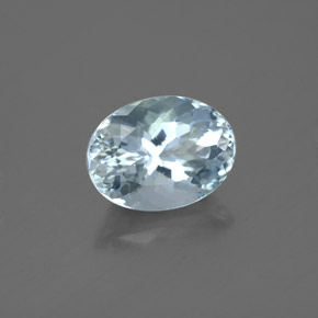 Aigue-marine bleue naturelle coupe ovale, 2,01 ct, VVS-VS