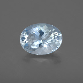 Aigue-marine bleue naturelle coupe ovale, 1,74 ct, VS