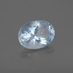Aigue-marine bleue naturelle coupe ovale, 1,74 ct, VS
