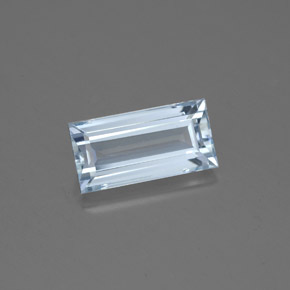 Aigue-marine bleue naturelle baguette, 1,60 ct, VVS