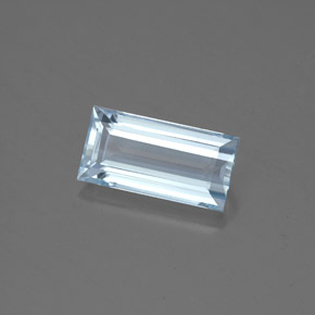 Aigue-marine bleue naturelle baguette, 1,60 ct, VVS
