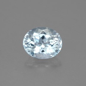 Aigue-marine bleue naturelle coupe ovale, 1,41 ct, VS