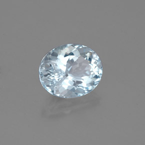 Aigue-marine bleue naturelle coupe ovale, 1,41 ct, VS