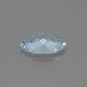Aigue-marine bleue naturelle coupe ovale, 1,23 ct, VS