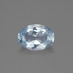 Aigue-marine bleue naturelle coupe ovale, 1,32 ct, SI