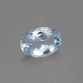 Aigue-marine bleue naturelle coupe ovale, 1,32 ct, SI