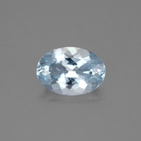 Aigue-marine bleue naturelle coupe ovale, 1,16 ct, VS