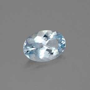 Aigue-marine bleue naturelle coupe ovale, 1,16 ct, VS