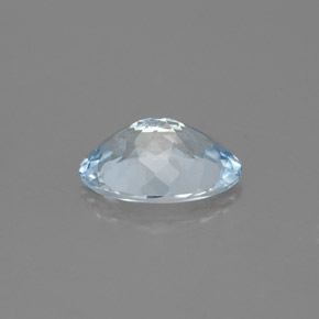 Aigue-marine bleue naturelle coupe ovale, 1,16 ct, VS