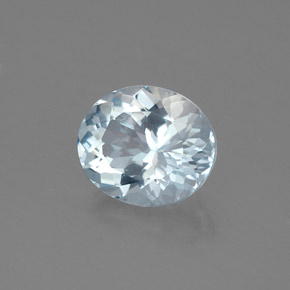 Aigue-marine bleue naturelle coupe ovale, 1,74 ct, VVS-VS