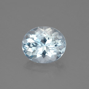 Aigue-marine bleue naturelle coupe ovale, 1,74 ct, VVS-VS