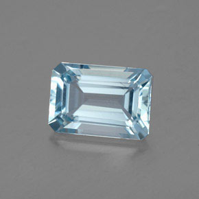 Aigue-marine bleue naturelle taille émeraude, 1,90 ct, VVS-VS