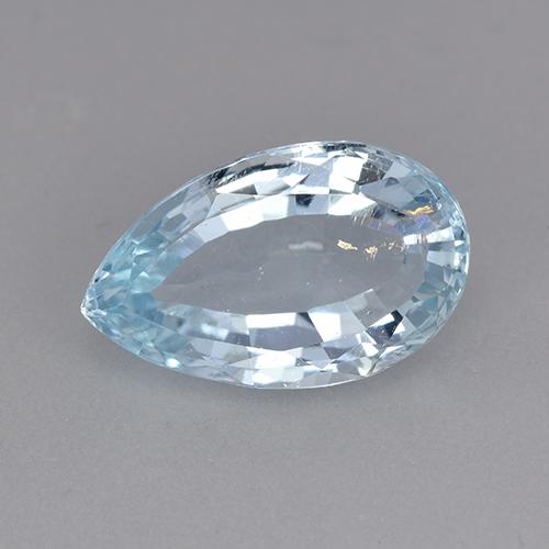 Aigue-marine bleue naturelle en forme de poire, 3,62 ct, SI