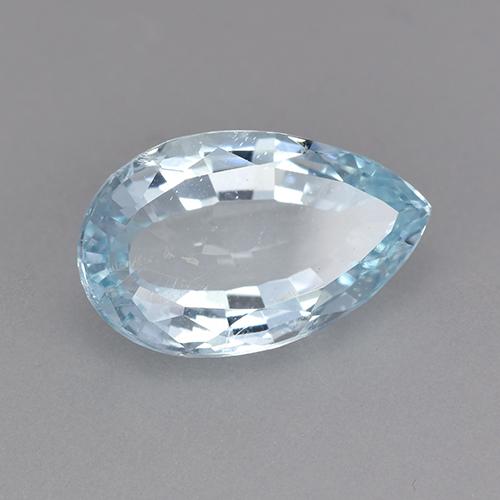 Aigue-marine bleue naturelle en forme de poire, 3,62 ct, SI
