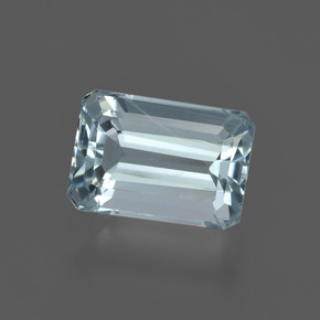 Aigue-marine bleue naturelle taille émeraude, 1,92 ct, VS