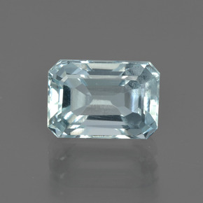 Aigue-marine bleue naturelle taille émeraude, 2,07 ct, VS