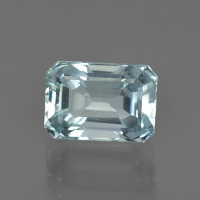 Aigue-marine bleue naturelle taille émeraude, 2,07 ct, VS