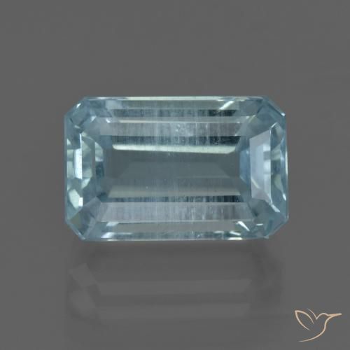 6.01ct Naturel Bleu clair Bleu vert, Taille émeraude, VS