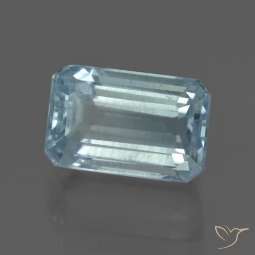 Bleu vert Bleu clair naturelle Octogone / coupe Émeraude, 6.01 ct, VS