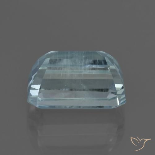 Bleu vert Bleu clair naturelle Octogone / coupe Émeraude, 6.01 ct, VS