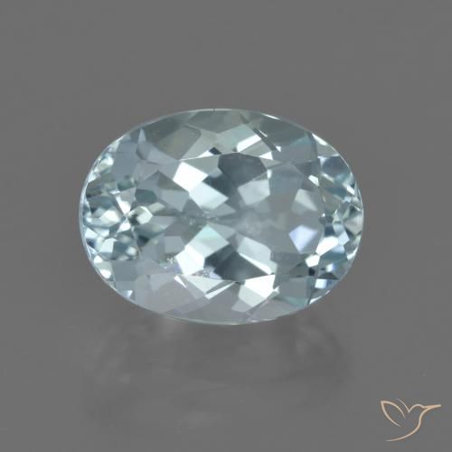 Bleu vert Bleu aquatique léger naturelle ovale, 5.02 ct, VS