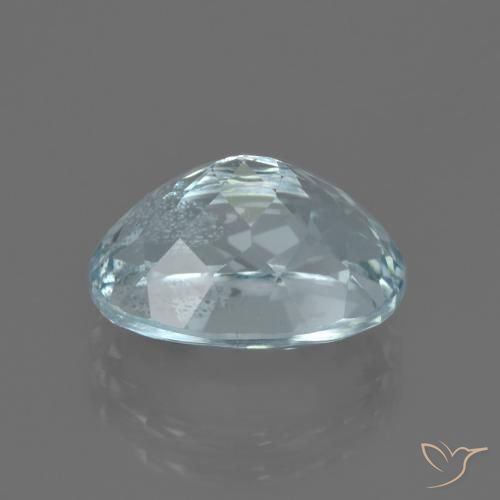 Bleu vert Bleu aquatique léger naturelle ovale, 5.02 ct, VS