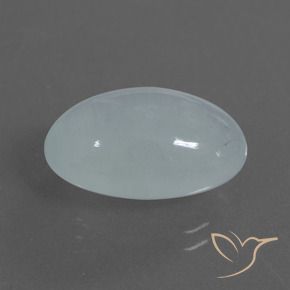 Bleu vert Blanc bleuâtre naturelle ovale, 9.28 ct, Translucide