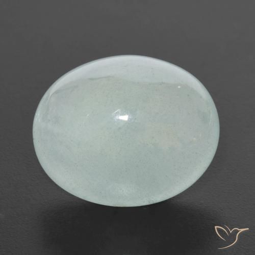 Bleu vert Vert pâle naturelle ovale, 9.16 ct, Translucide
