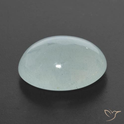 Bleu vert Vert pâle naturelle ovale, 9.16 ct, Translucide