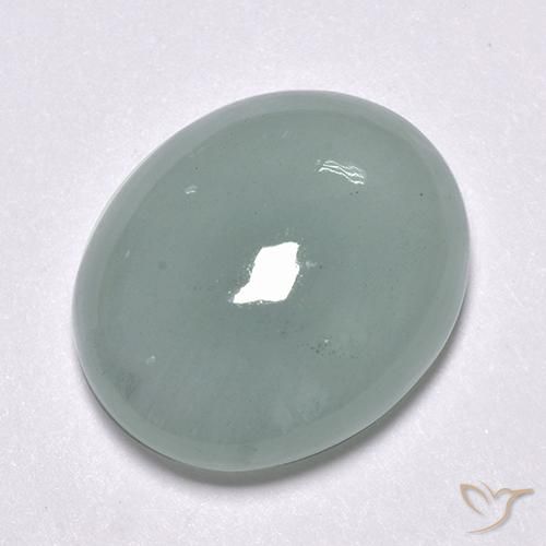 Bleu vert Bleu clair naturelle ovale, 9.60 ct, Translucide