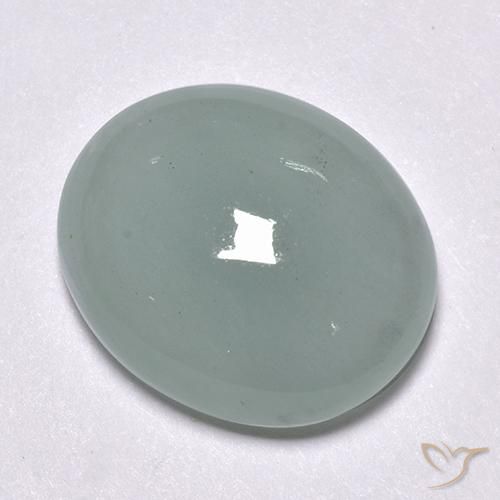 Bleu vert Bleu clair naturelle ovale, 9.60 ct, Translucide