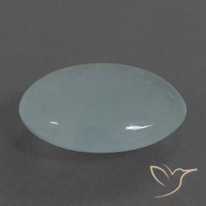Bleu vert Bleu clair naturelle ovale, 7.05 ct, Translucide