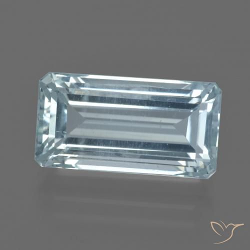 7.65ct Naturel Bleu clair Bleu vert, Taille émeraude, VS