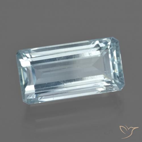 Bleu vert Bleu clair naturelle Octogone / coupe Émeraude, 7.65 ct, VS