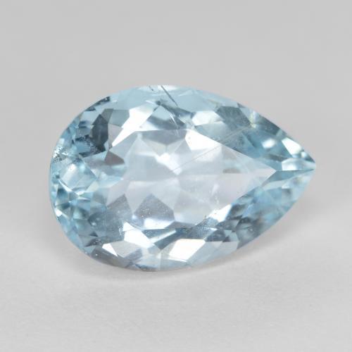 Aigue-marine bleue naturelle en forme de poire, 4,84 ct, VS-SI