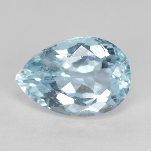 Aigue-marine bleue naturelle en forme de poire, 4,84 ct, VS-SI