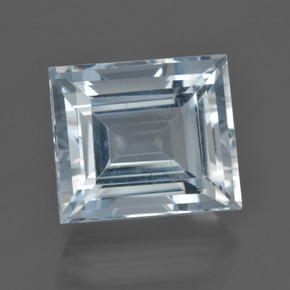Aigue-marine bleue naturelle baguette, 9,72 ct, VVS-VS