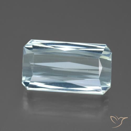 11.87ct Naturel Bleu bébé Bleu vert, Taille émeraude, VVS