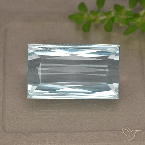 11.89ct Naturel Bleu clair Bleu vert, Baquette, VVS