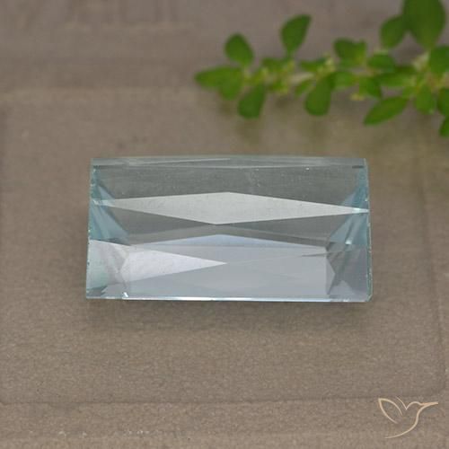 Bleu vert Bleu clair naturelle Baquette, 11.89 ct, VVS