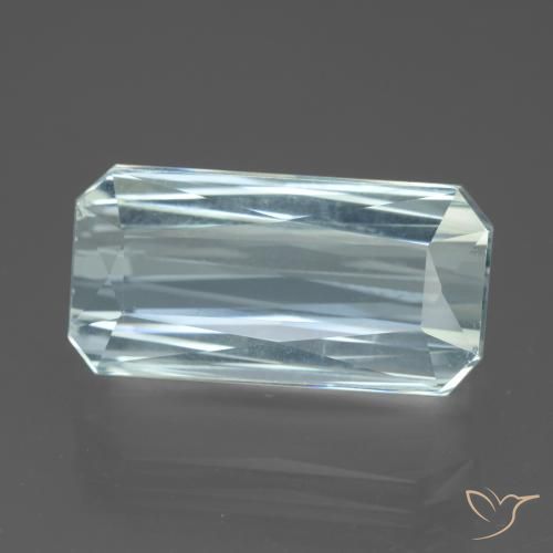 13.54ct Naturel Bleu aquatique léger Bleu vert, Taille émeraude, VVS