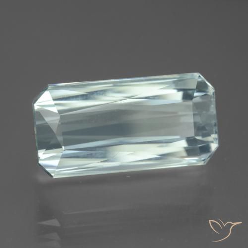 Bleu vert Bleu aquatique léger naturelle Octogone / coupe Émeraude, 13.54 ct, VVS