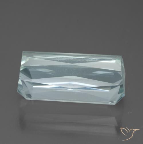 Bleu vert Bleu aquatique léger naturelle Octogone / coupe Émeraude, 13.54 ct, VVS
