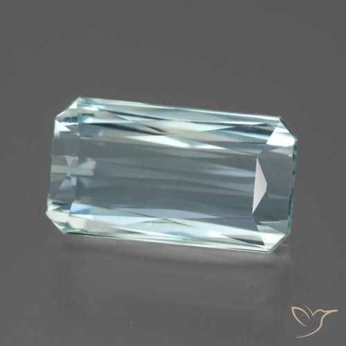 13.81ct Naturel Bleu aquatique léger Bleu vert, Taille émeraude, VVS