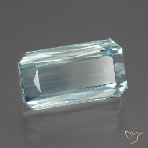 Bleu vert Bleu aquatique léger naturelle Octogone / coupe Émeraude, 13.81 ct, VVS