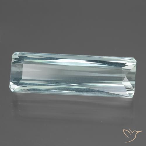 Bleu vert Bleu aquatique léger naturelle Octogone / coupe Émeraude, 13.90 ct, VVS